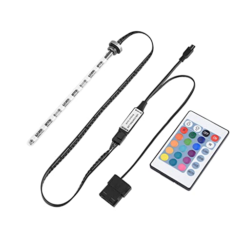 Tanque cilíndrico de refrigeración por agua de 17 cm, lámpara de depósito para virus con LED RGB y control remoto, interfaz de 12 V y 4 pines para de refrigeración líquida