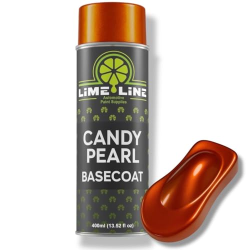 LiME LiNE Candy Pearl Basecoat Aerosol Spray Paint - Automotive Custom Car Paint for Pro Results - No Spray Gun Needed (Tangerine Orange)