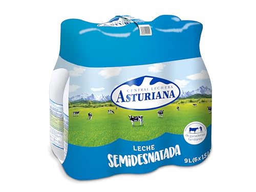 Central Lechera Asturiana Leche Semidesnatada, Pack 6 x 1.5L