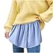 Produktbild KIMODO Minirock Extender Rock Damen Innenrock Gestreiftem Saum Layered Tiered Sheer Shirt Mädchen Skirt für Pullover,Sweatshirt,Jacke (A-Hellblau, XXL)