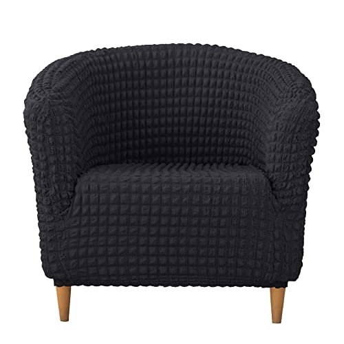 NOPEXTO Housse De Fauteuil Chesterfield, Housse De Chaise De Club, Housse De Protection Lavable Amovible pour La Réception De Salon De Comptoir De Bar (Le Noir) Cover