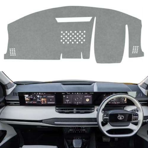 Image of Car Dashboard Cover Compatible with Tata Sierra 2026 Dustproof, UV Resistant | Sun Shade Carpet | Custom Fit Car Accessories (Grey)