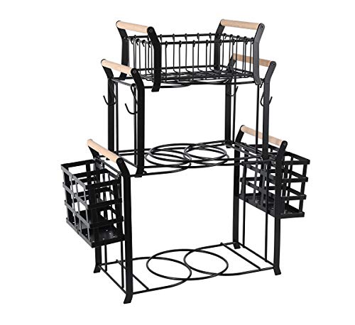 TQVAI 3 Tier Buffet Caddy(Set of 9) Napkin Plate Utensils Organizer with 4