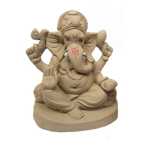 CraftVatika Eco Friendly Ganpati Murti/eco-Friendly Ganesha Idol/Clay Ganpati Decoration Items for Home (Model 2)