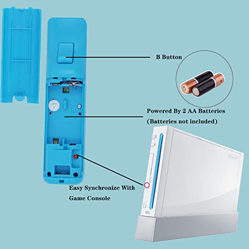 Jtao-Tec Wii Remote And Nunchuck Controller 2 Pack Wii Remote Controller With Silicon Case For Wii And Wii U Aqua Green + Light Blue #TOP2