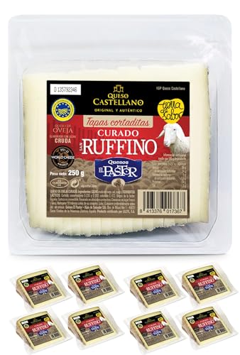 Queso El Pastor - Cuñas Cortadas - Envío 24 h - 2 kg de Queso Castellano Zamorano curado - Medalla de Oro World Cheese Award (8 Cuñas)