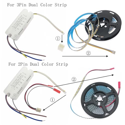 Controlador LED de doble color 240W regulable con app y mando a distancia 2.4G DC110-210V 7