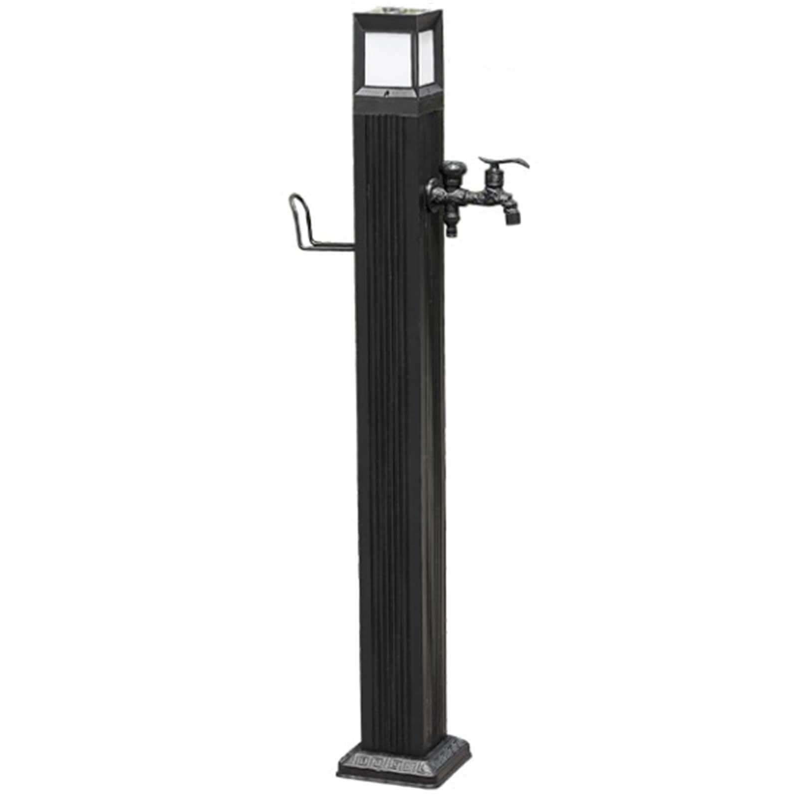 Wolnostojąca kolumna wody ogrodowa, zewnętrzna kolumna wody, solarna fontanna ogrodowa LED, 114 cm, wolnostojąca na zewnątrz, nowoczesny kwadratowy design na patio, do ogrodu i La