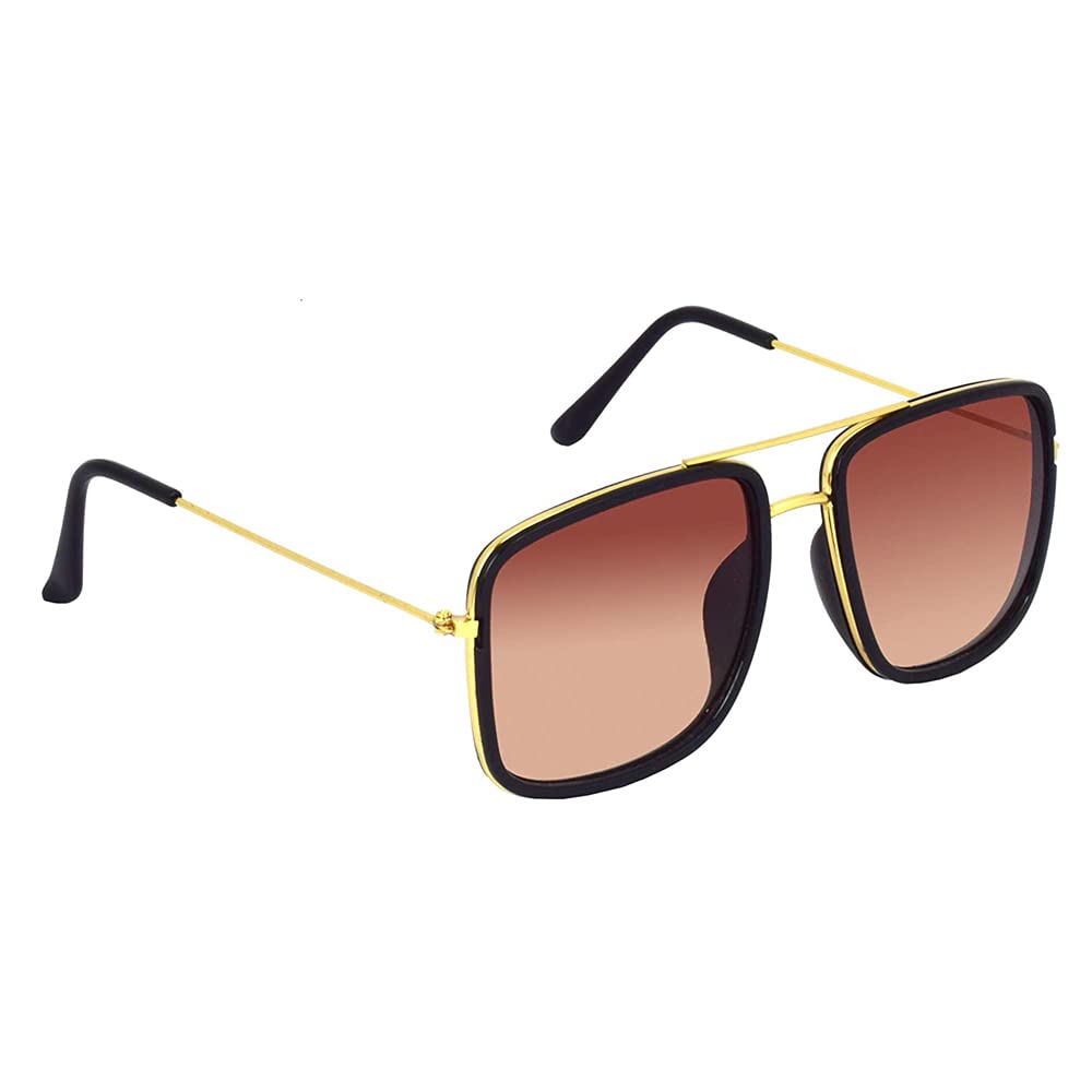 Men Square Sunglasses, LW325, Brown Lenses, Golden Frame, Pack of 1-image-47