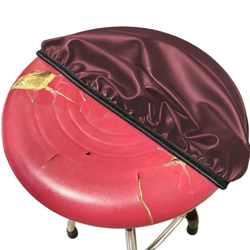 ping bu Fundas redondas de cuero impermeables para taburetes de bar, paquete de 1/2 protectores de asiento elásticos renovables para taburetes de 30 a 40 cm, funda lavable y duradera para el hogar