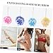 Ipetboom Large Mesh Bath Balls Set of 4 Shower Ball Pouf Bath Back Scrubber Bathing Ball Flower Shower Ball Skin Care Gentle Exfoliating Easy to Use Random