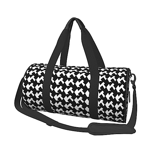Sac de sport de voyage durable et spacieux avec motif pied-de-poule noir