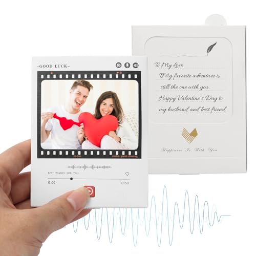 Otutefo Voice Recordable Greeting Card for Valentines Day - 60 Seconds Custom Voice Message Birthday Card for Husband, Wife, Grandma, Mom, Visually Impaired, Friends