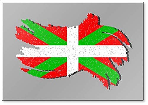 Aimant de réfrigérateur drapeau basque avec ombre sur fond isolé Cover