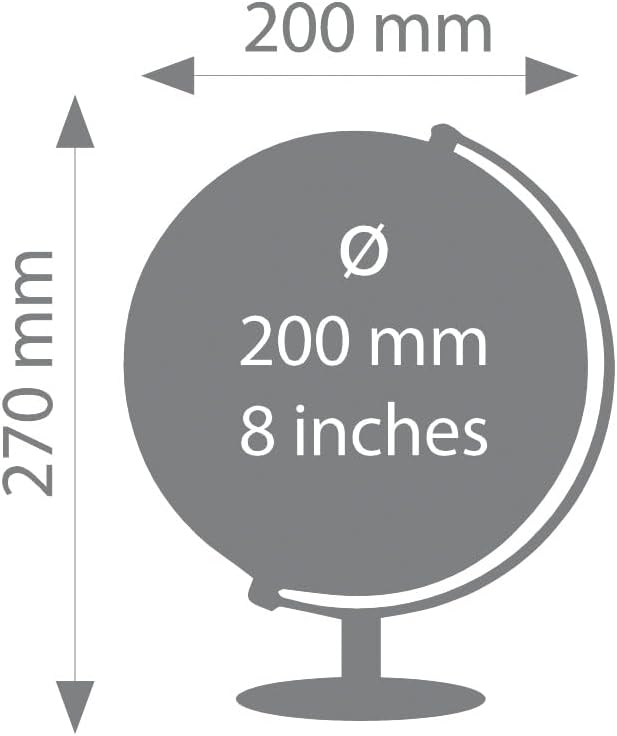 TROIKA Table Globe 20 cm Black/Silver Shiny Chrome-Plated