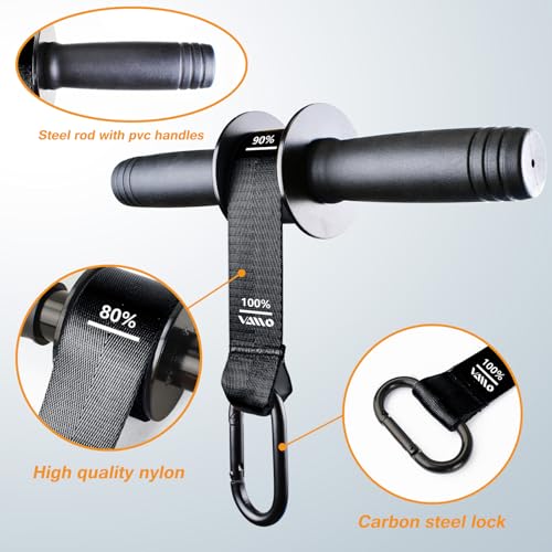 Image of VAIIO Forearm Strengthener and Wrist Roller with Quick Locking Mechanism - Durable PVC Anti-Slip Grip Handles - Perfect for Men and Women - Ideal for Hand, Wrist, and Forearm Strength Training