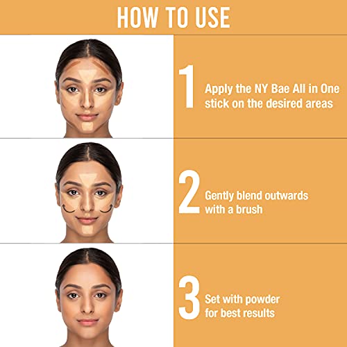 Image of NY Bae All In One Stick - Foundation Concealer Contour Color Corrector Stick | Flawless Texture, Natural Finish | For Fair Skin - Honey I'm going to SOHO 16