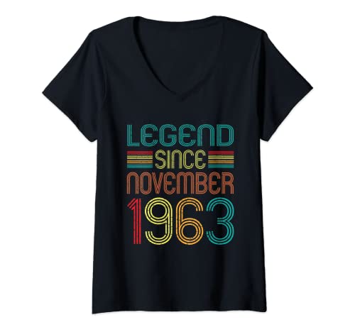 Mujer Legend Since November 1963 Retro 59 Years Old 59th Birthday Camiseta Cuello V