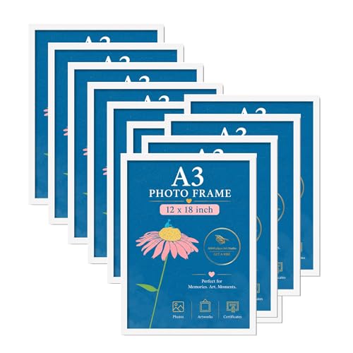 Image of AbhiKalpya Art Studio A3 Photo White Frame (12x18) (Set of 10)