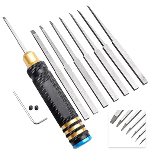 Image of 7-in-1 Scribe Tool Panel Line Scriber Scribing Tools Resin Carved Chisel for Gundam Gunpla Model Kits Carving Cutting -0.1 /0.2 /0.4 /0.6 /0.8 /1.0 /2.0mm Blades