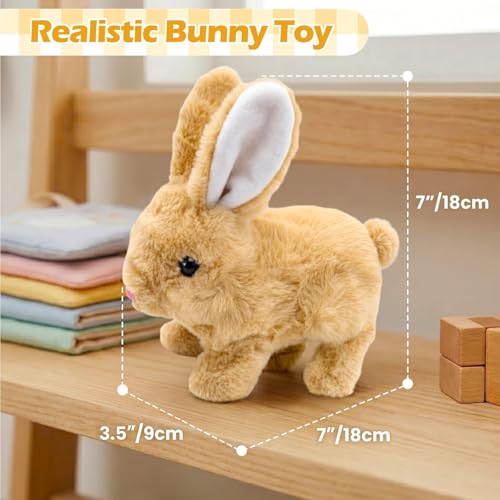 Image of Realistic Bunny Toy that Moves, Gift for Girls Boys Toddler Easter Toy | Hopping Walking Bunny Toy for Kids, Cute Electric Bunny Toy, Interactive Animated Bunny Plush