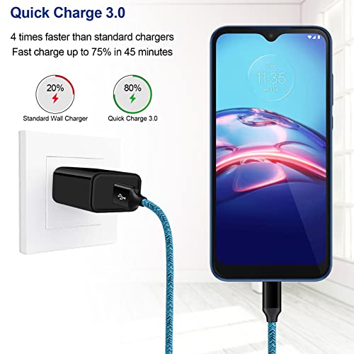 Micro USB Charger with Wall Plug Android Phone Charger Fast Charging for Samsung Galaxy S7 S6 J8 J3, 7V/J7 Prime/Star/Sky Pro/Refine, Moto E E5 E4 Plus/Play,E5 Supra,G5 G5S G4 Plus/Play,G6 Play/Forge - image 2