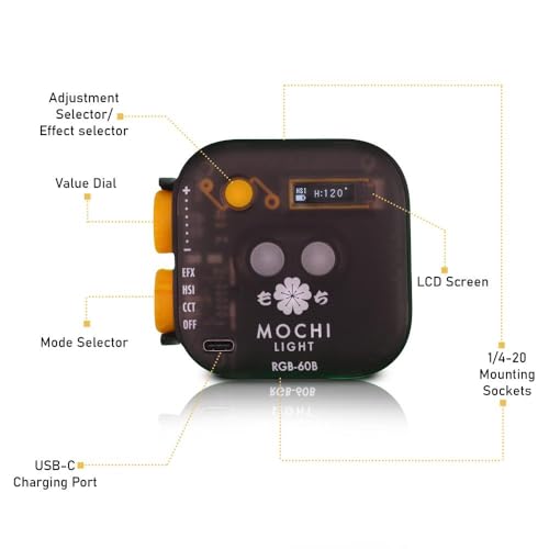 Modos CCT y HSI en luz de video RGB recargable para iluminación digital 5