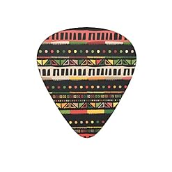 Lot de 12 médiators de guitare vintage ethnique exotique géométrique noir pour guitare électrique basse acoustique avec boîte - Les Beatles, Paul McCartney, John Lennon, RIngo Starr, George Harrison