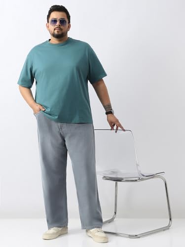 Image of Urbano Plus Men's Loose Baggy Fit Washed Jeans Non-Stretchable