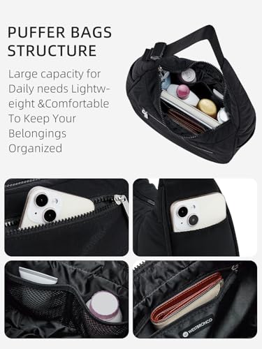 WESTBRONCO Small Puffer Crescent Shoulder Bag for Women and Wristlet Wallets for Women4