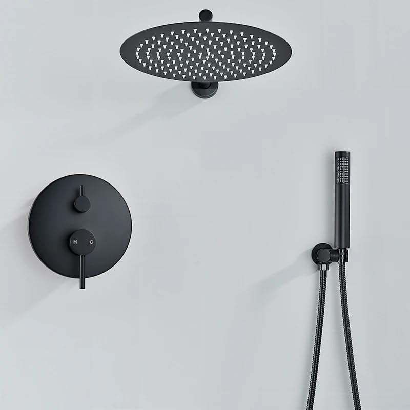 Ensemble de douche noir anti-calcaire avec robinets de douche durables
