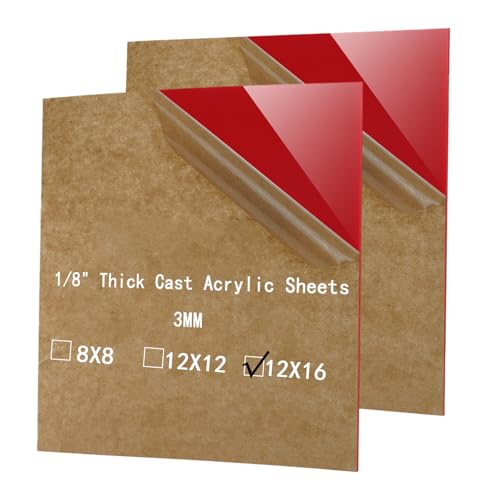 Red Cast Acrylic Sheets Plexiglass Sheets 1/8 in Polycarbonate 12X16