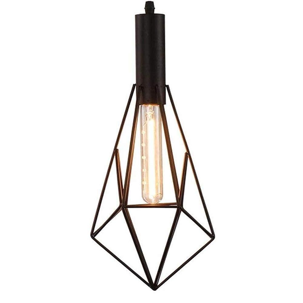 Lámpara colgante de jaula de hierro moderna y simple para iluminación de techos interiores de bar