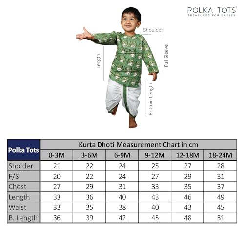 Image of POLKA TOTS 100% Cotton Elegant Traditional Dhoti Kurta Set for Baby Boys | Ultra-soft Cotton Ethnic Dress for Festivals and Weddings | Traditional Angrakha Dress for Kids Boys