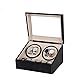 Produktbild VDSON Elegante Lagerung Watch Box Double Head Schwarz PU Electric Motor Box Automatische Winding-Uhr-Kasten Rütteltisch mechanische Uhr Schwanken Geräte (Color : Black, Size : S)