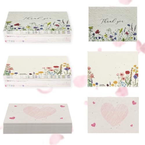 Papier de semences lot de 60 feuilles de graines de fleurs sauvages pour mariage écoresponsable