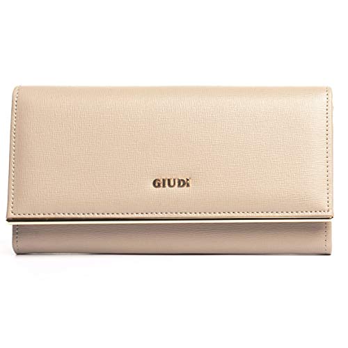 Elizabetta Womens Genuine Italian Leather Wallet - Saffiano Taupe Elizabetta Womens Genuine Italian Leather Wallet - Saffiano Taupe