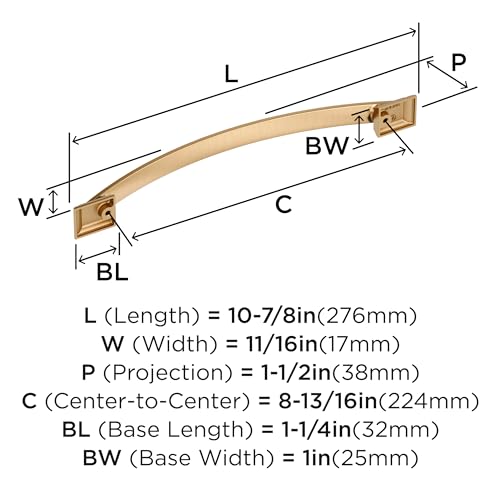 Image of Amerock Candler 8-13 /16 inch (224mm) Center-to-Center Champagne Bronze Cabinet Pull, BP29351CZ
