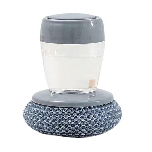 Lavaplatos con dispensador de jabón – Cepillo de cocina ergonómico, recipiente para líquidos recargable | Cepillo para a prensa resistente para fregaderos, ollas, sartenes, ollas, encimeras cot