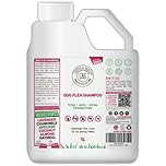 Dog Flea Shampoo for Itchy Skin 1 Litre - Medicated Flea & Tick Shampoo for Sensitive and Smelly Dogs and Puppies - Antibacterial & Anti-Fungal Grooming Treatment