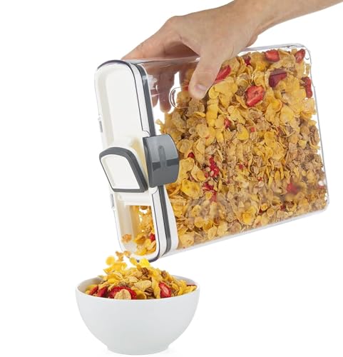 ProKeeper+ Airtight Food Storage Container Set – Clear Plastic Flour and Sugar Canister Set with Magnetic Accessories for Kitchen Organization (Grey, 9-Piece) #3