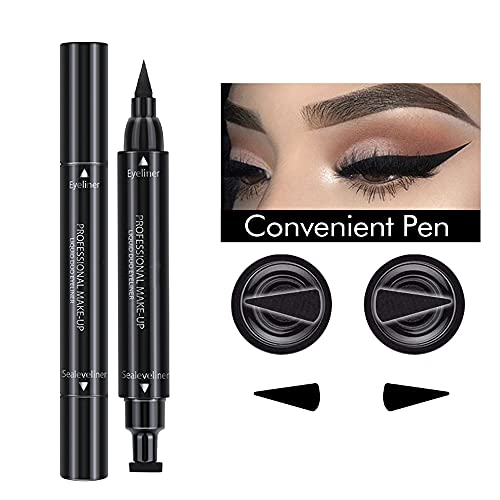 Triangle Stamp Eyeliner pen, Waterproof natural Liquid Eyeliner Stamp, Long Lasting Eye liner Pen,No-off makeup Eye Liner Pencil, Classic Black