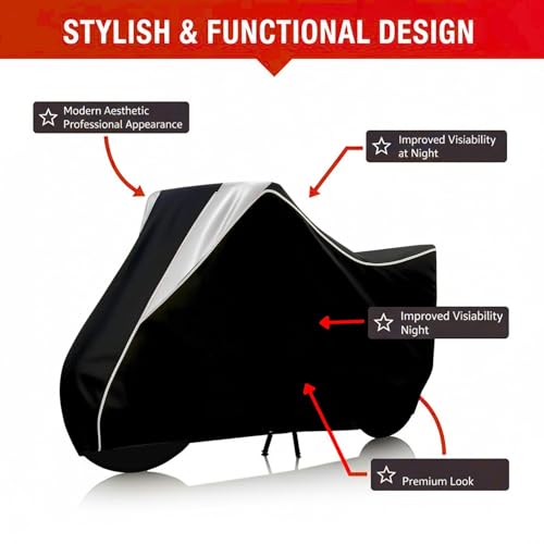 Image of Motorcycle Bike Body Cover for Outdoor Use - Heavy Fabric Water Resistant Two Wheeler Cover with UV, Dust & Rain Protection Compatible for Pulsar NS160