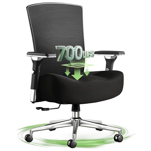 Big and Tall Office Chair 700lbs with Ergonomic W Wide Thick...