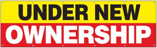 4LessCo 3x10 Feet UNDER NEW OWNERSHIP Banner Sign with Grommets,