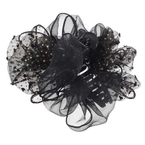 Pince à cheveux épais acrylique noir accessoire vintage tendance pour femme