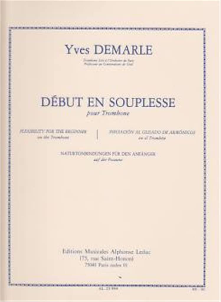 Yves demarle - debut en souplesse, pour trombone