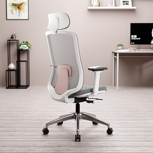 Image of Green Soul Cosmos Pro Premium Office Chair | High Back | Mesh Ergonomic Home Office Desk Chair (Salmon Pink) | DIY Installation| 3 Years Warranty