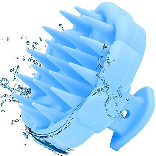 Scalp Massager, Sofmild Silicone Shampoo Brush with Ultra-Soft Bristles for Women, Men, Kids, and Pets, for Wet Dry Long Curly and Straight Hair, Stress Relax, Massage (Baby Blue)