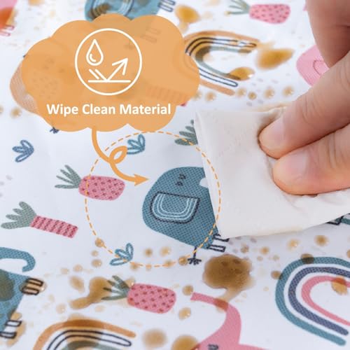 Image of Waterproof & Extra Padded Soft Dining Chair Seat Cushion, Wipe Clean Cushion for Stokke Tripp Trapp High Chair, 18 inch L x 11 inch W, Compatible & Convertible Design (Colorful Elephants)